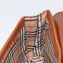 Burberrys Hand Bag Leather Brown Gold Auth th6517-18