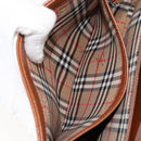 Burberrys Hand Bag Leather Brown Gold Auth th6517-21