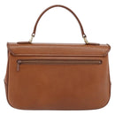 Burberrys Hand Bag Leather Brown Gold Auth th6517-3