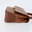 Burberrys Hand Bag Leather Brown Gold Auth th6517-4