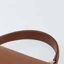 Burberrys Hand Bag Leather Brown Gold Auth th6517-8