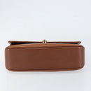 Burberrys Hand Bag Leather Brown Gold Auth th6517-9