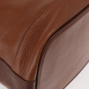 Burberrys Shoulder Bag Leather Brown Gold Auth th6518-12