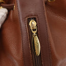 Burberrys Shoulder Bag Leather Brown Gold Auth th6518-14