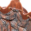 Burberrys Shoulder Bag Leather Brown Gold Auth th6518-17