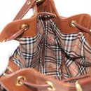 Burberrys Shoulder Bag Leather Brown Gold Auth th6518-18