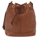 Burberrys Shoulder Bag Leather Brown Gold Auth th6518-2