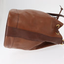 Burberrys Shoulder Bag Leather Brown Gold Auth th6518-4