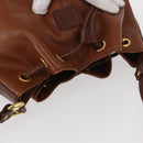 Burberrys Shoulder Bag Leather Brown Gold Auth th6518-6