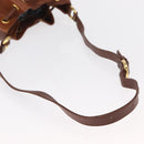 Burberrys Shoulder Bag Leather Brown Gold Auth th6518-7