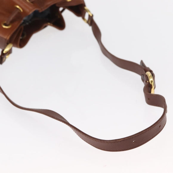 Burberrys Shoulder Bag Leather Brown Gold Auth th6518