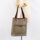 GUCCI GG Supreme Web Sherry Line Tote Bag PVC Beige Red 39 02 003 Auth th6519-22