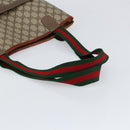 GUCCI GG Supreme Web Sherry Line Tote Bag PVC Beige Red 39 02 003 Auth th6519-7