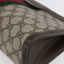 GUCCI GG Supreme Web Sherry Line Bag PVC Beige Red 41 014 2125 28 Auth th6520-10