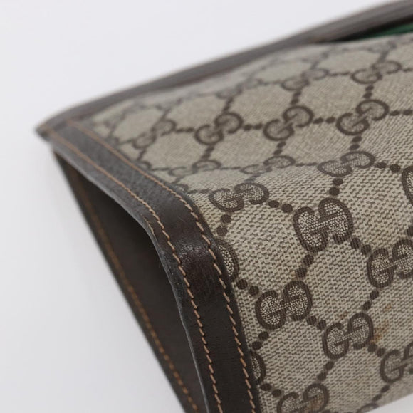 GUCCI GG Supreme Web Sherry Line Bag PVC Beige Red 41 014 2125 28 Auth th6520