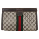 GUCCI GG Supreme Web Sherry Line Bag PVC Beige Red 41 014 2125 28 Auth th6520-2