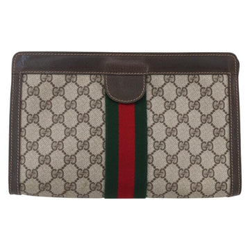 GUCCI GG Supreme Web Sherry Line Bag PVC Beige Red 41 014 2125 28 Auth th6520 - 0