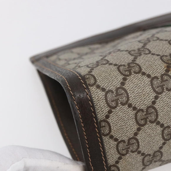 GUCCI GG Supreme Web Sherry Line Bag PVC Beige Red 41 014 2125 28 Auth th6520