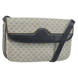 GUCCI Micro GG Supreme Shoulder Bag PVC Navy Gold 004 106 0024 Auth th6521