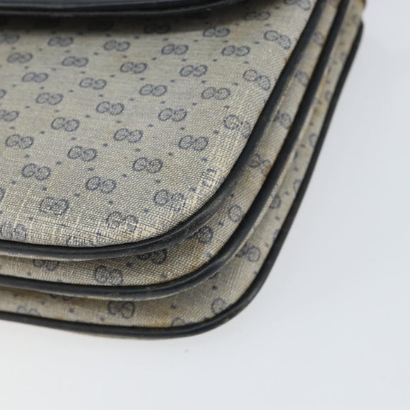 GUCCI Micro GG Supreme Shoulder Bag PVC Navy Gold 004 106 0024 Auth th6521