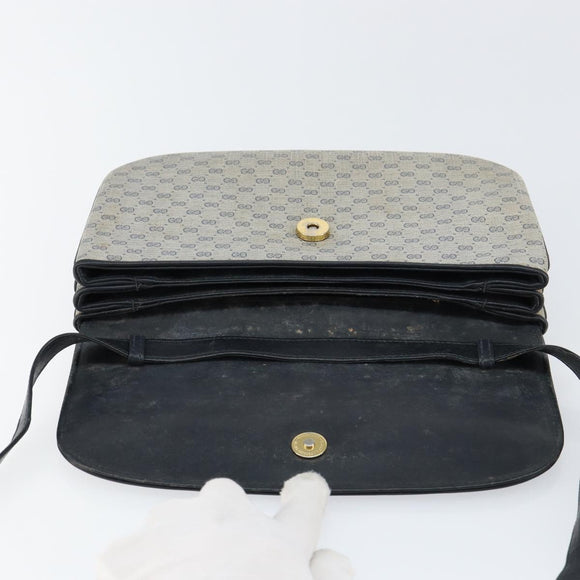 GUCCI Micro GG Supreme Shoulder Bag PVC Navy Gold 004 106 0024 Auth th6521