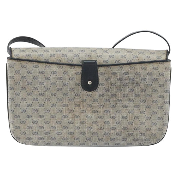 GUCCI Micro GG Supreme Shoulder Bag PVC Navy Gold 004 106 0024 Auth th6521