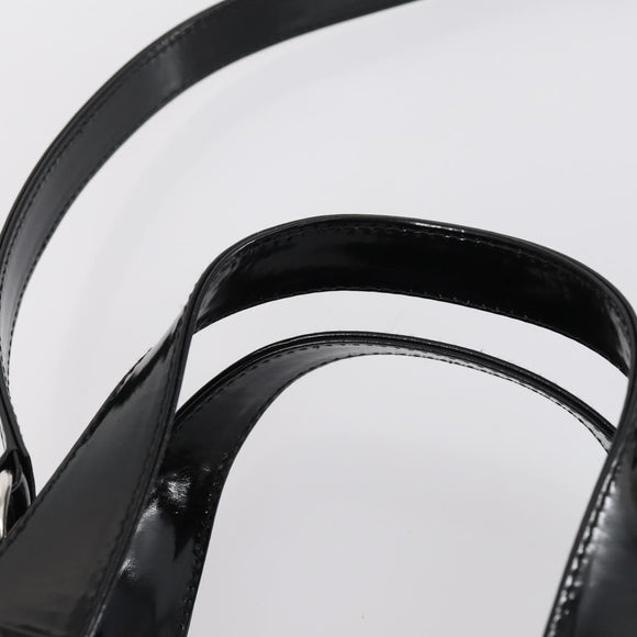 GUCCI Soho Hand Bag Enamel 2way Black Silver 000 1013 0504 Auth th6522