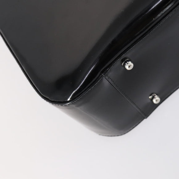 GUCCI Soho Hand Bag Enamel 2way Black Silver 000 1013 0504 Auth th6522