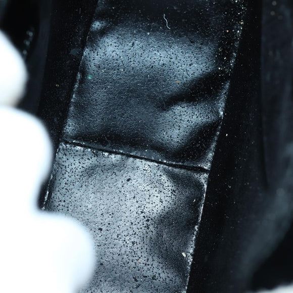 GUCCI Soho Hand Bag Enamel 2way Black Silver 000 1013 0504 Auth th6522