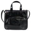 GUCCI Soho Hand Bag Enamel 2way Black Silver 000 1013 0504 Auth th6522-13