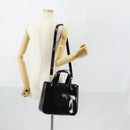 GUCCI Soho Hand Bag Enamel 2way Black Silver 000 1013 0504 Auth th6522-23