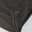 HERMES Her Line MM Hand Bag Canvas Gray Silver Auth th6523-9