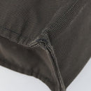 HERMES Her Line MM Hand Bag Canvas Gray Silver Auth th6523-14