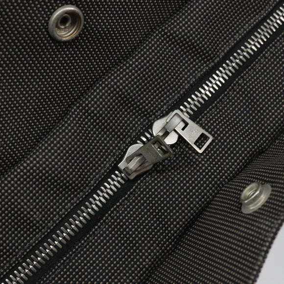 HERMES Her Line MM Hand Bag Canvas Gray Silver Auth th6523