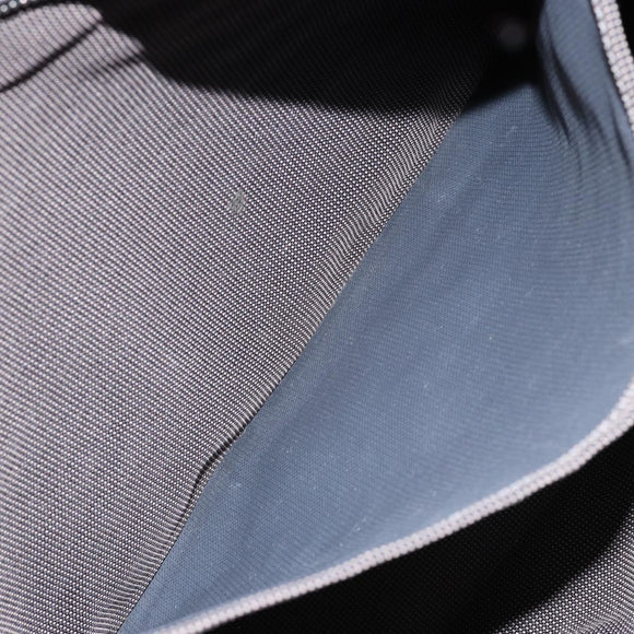 HERMES Her Line MM Hand Bag Canvas Gray Silver Auth th6523