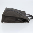 HERMES Her Line MM Hand Bag Canvas Gray Silver Auth th6523-3