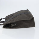 HERMES Her Line MM Hand Bag Canvas Gray Silver Auth th6523-4