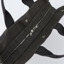 HERMES Her Line MM Hand Bag Canvas Gray Silver Auth th6523-6