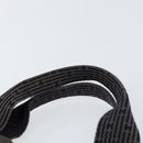 HERMES Her Line MM Hand Bag Canvas Gray Silver Auth th6523-8