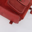 GUCCI Bamboo Backpack Suede Red Gold 003 2058 0016 Auth th6525-12