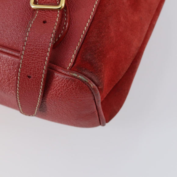 GUCCI Bamboo Backpack Suede Red Gold 003 2058 0016 Auth th6525