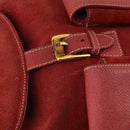 GUCCI Bamboo Backpack Suede Red Gold 003 2058 0016 Auth th6525-16