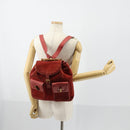 GUCCI Bamboo Backpack Suede Red Gold 003 2058 0016 Auth th6525-28
