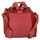 GUCCI Bamboo Backpack Suede Red Gold 003 2058 0016 Auth th6525-3