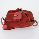 GUCCI Bamboo Backpack Suede Red Gold 003 2058 0016 Auth th6525-4