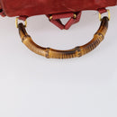 GUCCI Bamboo Backpack Suede Red Gold 003 2058 0016 Auth th6525-7