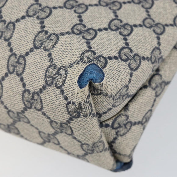 GUCCI GG Supreme Sherry Line Tote Bag PVC Navy Red 002 4487 39 Auth th6526