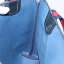 GUCCI GG Supreme Sherry Line Tote Bag PVC Navy Red 002 4487 39 Auth th6526-19