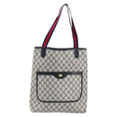 GUCCI GG Supreme Sherry Line Tote Bag PVC Navy Red 002 4487 39 Auth th6526-13