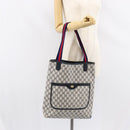 GUCCI GG Supreme Sherry Line Tote Bag PVC Navy Red 002 4487 39 Auth th6526-21